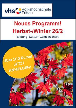 Titelseite vhs Programm mit dekorativem Bild (Ahornblätter)